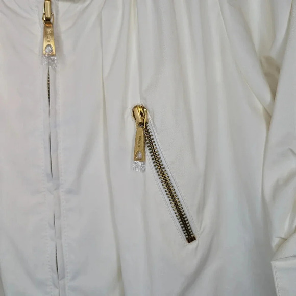 NWT Worth Petite  White w/ Gold Details Cropped Arm Belted Jacket P Size - Picture 6 of 10